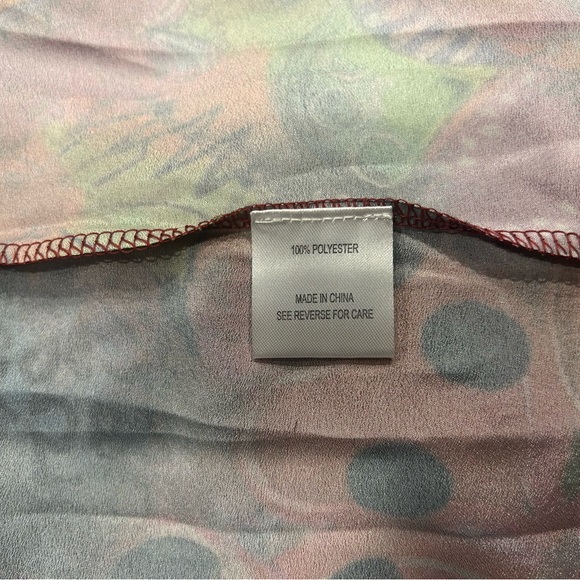 Charlie Charlie Charlotte Red Multi Colored Flower Print Midi Dress Size Large - Picture 6 of 7